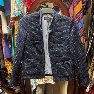 J. Crew Midnight Blue and Gold Tweed Blazer